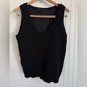 Simply Vera Vera Wang Black Knit Tank Top Size L